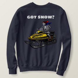 Snowmobileおもしろいスケルトンライダーのパーソナライズ スウェットシャツ