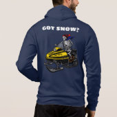 Snowmobileおもしろいスケルトンライダーのパーソナライズ パーカ (裏面)