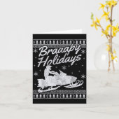 Snowmobile Braapy Holidays Funny Braap Ugly Christ カード (黄色い花)