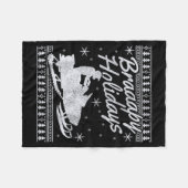 Snowmobile Braapy Holidays Funny Braap Ugly Christ フリースブランケット (正面(横))