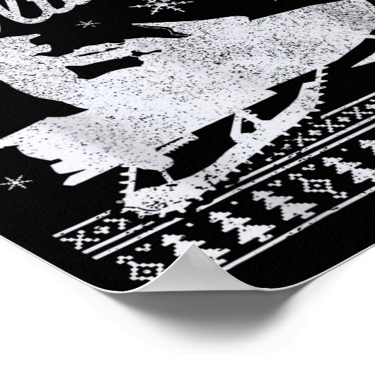 Snowmobile Braapy Holidays Funny Braap Ugly Christ ポスター (角)