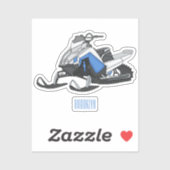 Snowmobile cartoon illustration シール (シート)