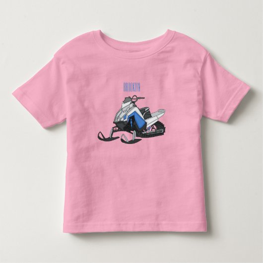 Snowmobile cartoon illustration  トドラーTシャツ (正面)