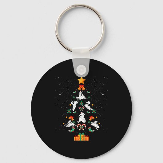 Snowmobile Snowmobiling Christmas Tree Xmas  キーホルダー (正面)