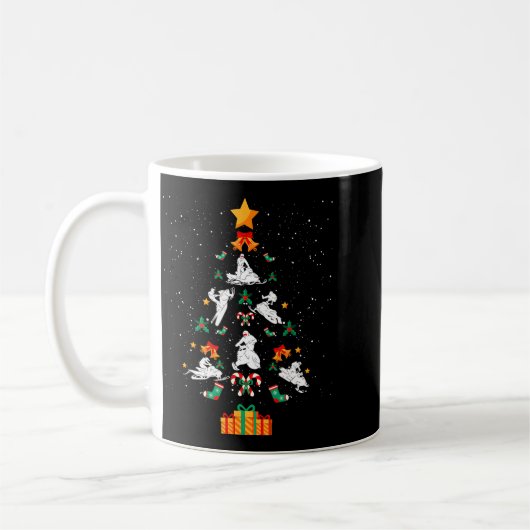 Snowmobile Snowmobiling Christmas Tree Xmas  コーヒーマグカップ (左)