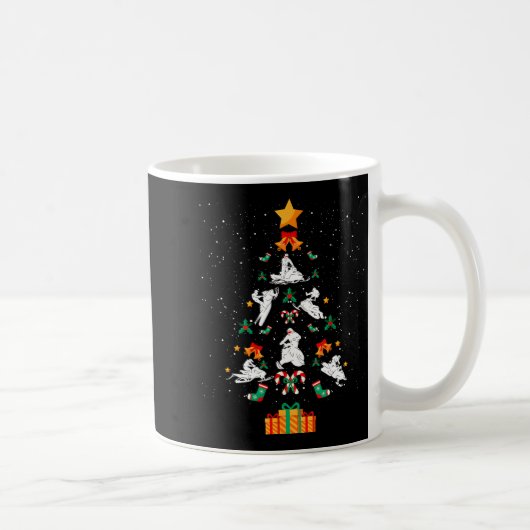 Snowmobile Snowmobiling Christmas Tree Xmas コーヒーマグカップ (右)