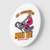 Snowmobilers ラージ壁時計 (傾斜)