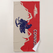 Snowmobilers Snowmobileグラフィックパーソナライズされた用 ビーチタオル (正面)