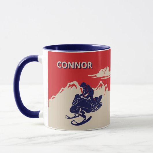 Snowmobilers Snowmobileグラフィックパーソナライズされた用 マグカップ (左)
