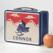 Snowmobilers Snowmobileグラフィックパーソナライズされた用 メタルランチボックス (インサイチュ)