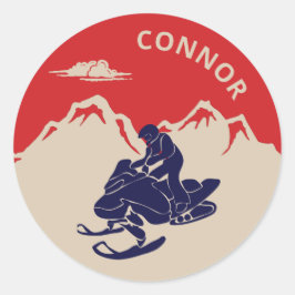 Snowmobilers Snowmobileグラフィックパーソナライズされた用 ラウンドシール