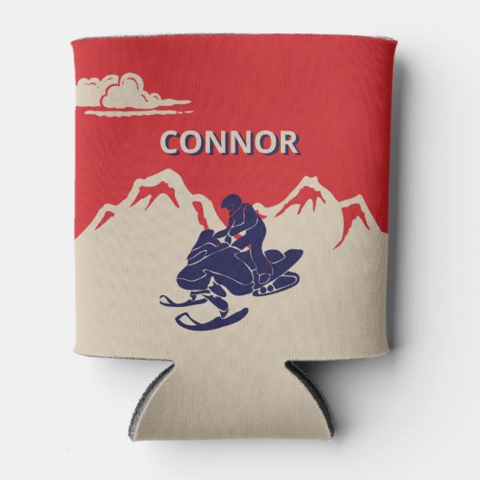 Snowmobilers Snowmobileグラフィックパーソナライズされた用 缶クーラー (正面)