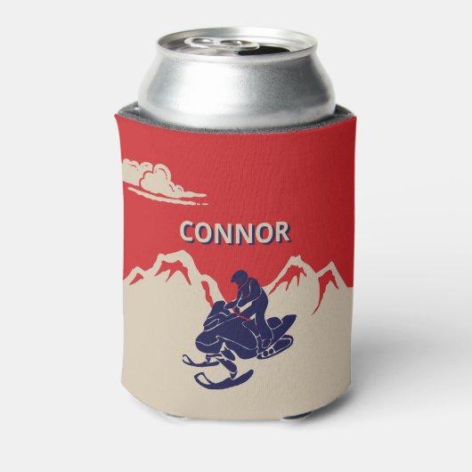 Snowmobilers Snowmobileグラフィックパーソナライズされた用 缶クーラー (缶裏面)