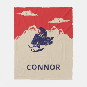 Snowmobilers Snowmobileグラフィック用パーソナライズされた フリースブランケット