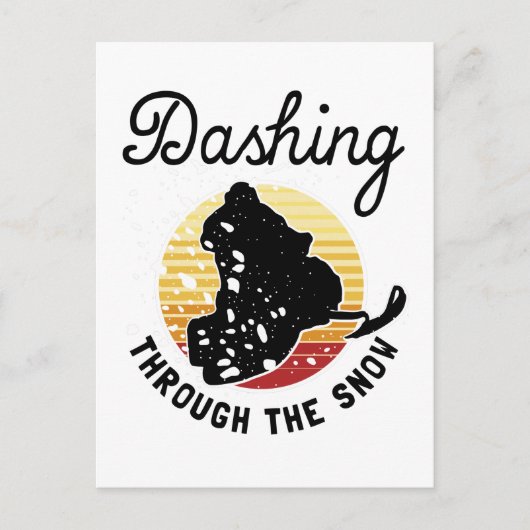 Snowmobiling - Dashing Through The Snow ポストカード (正面)