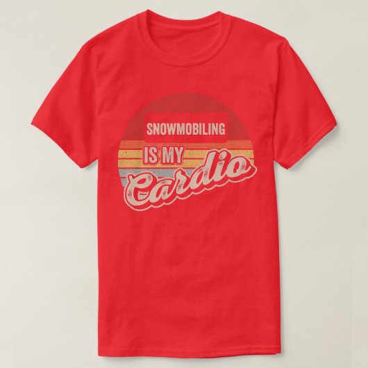 Snowmobiling Is My Cardio Vintage Retro Snowmobile Tシャツ (デザイン正面)