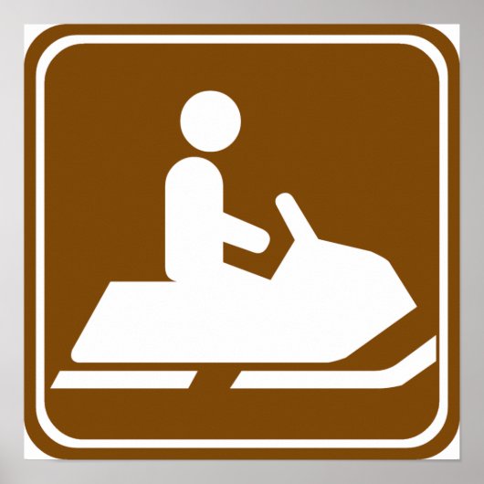 Snowmobiling Trail Highway Sign ポスター (正面)