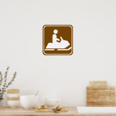 Snowmobiling Trail Highway Sign ポスター (キッチン)