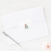 Snownicorn Cute Unicorn Snowman Christmas Girl T-S ハートシール (封筒)