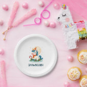 Snownicorn Cute Unicorn Snowman Christmas Girl T-S ペーパープレート (パーティー)