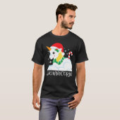 Snownicorn Unicornかわいいおもしろい冬の女の子クリスマ Tシャツ (正面フル)