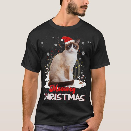 Snowshoe Cat Cat Owner Christmas Xmas Cat Lover Tシャツ (正面)