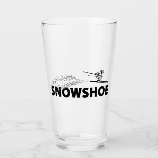 Snowshoe Mountain West Virginia Ski Jumper タンブラーグラス (正面)