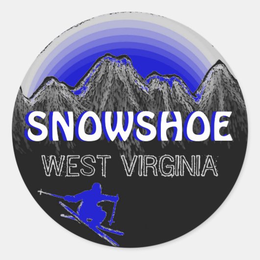 Snowshoe West Virginiaブルースキースタンプ ラウンドシール (正面)