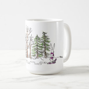 Snowshoeingのバニーのマグ コーヒーマグカップ