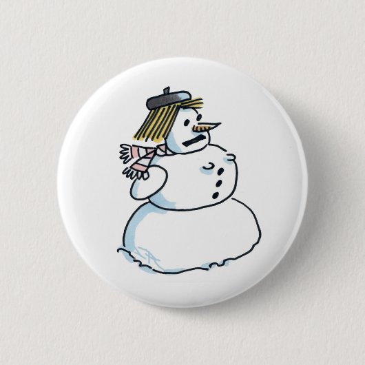 Snowwoman button 缶バッジ (正面)