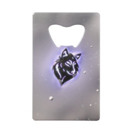 Snowyのオオカミのデザインの紫色 クレジットカード栓抜き