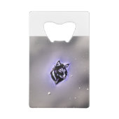 Snowyのオオカミのデザインの紫色 クレジットカード栓抜き (裏面)