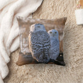Snowyのフクロウのカップル クッション (ブランケット)