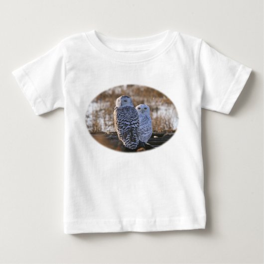 Snowyのフクロウのカップル ベビーTシャツ (正面)