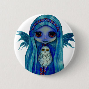Snowyのフクロウの妖精ボタン 缶バッジ
