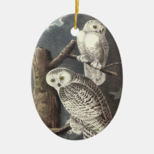 Snowyのフクロウ、ジョンAudubon セラミックオーナメント