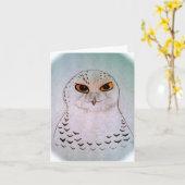 SnowyのフクロウNotecards カード (黄色い花)