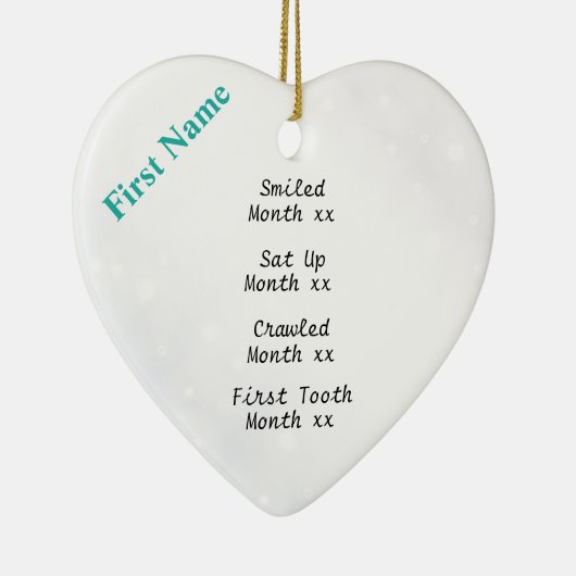 Snowyのベビーの初めてのクリスマスのマイル標石のオーナメント セラミックオーナメント (右)