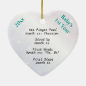 Snowyのベビーの初めてのクリスマスのマイル標石のオーナメント セラミックオーナメント (裏面)