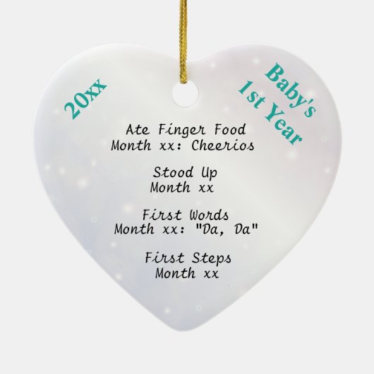 Snowyのベビーの初めてのクリスマスのマイル標石のオーナメント セラミックオーナメント (裏面)