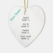 Snowyのベビーの初めてのクリスマスのマイル標石のオーナメント セラミックオーナメント (左)