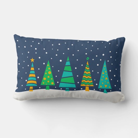 Snowyのモミの木の枕 ランバークッション (裏面)