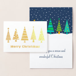 Snowyのモミの木ホイルのクリスマスカード 箔カード