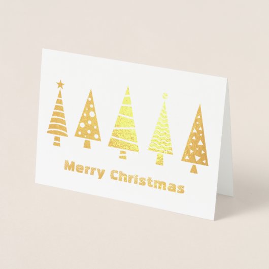 Snowyのモミの木ホイルのクリスマスカード 箔カード (正面)