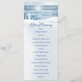 Snowyの冬の結婚式プログラムの淡青色 プログラム