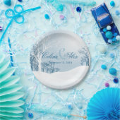 Snowyの冬の結婚式 ペーパープレート (パーティー)