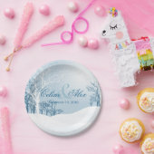 Snowyの冬の結婚式 ペーパープレート (パーティー)