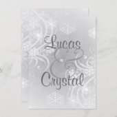 Snowyの冬の華麗さの灰色の結婚式招待状 招待状 (正面/裏面)