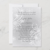 Snowyの冬の華麗さの灰色の結婚式招待状 招待状 (裏面)