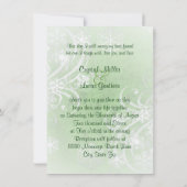 Snowyの冬の華麗さの緑の結婚式招待状 招待状 (裏面)